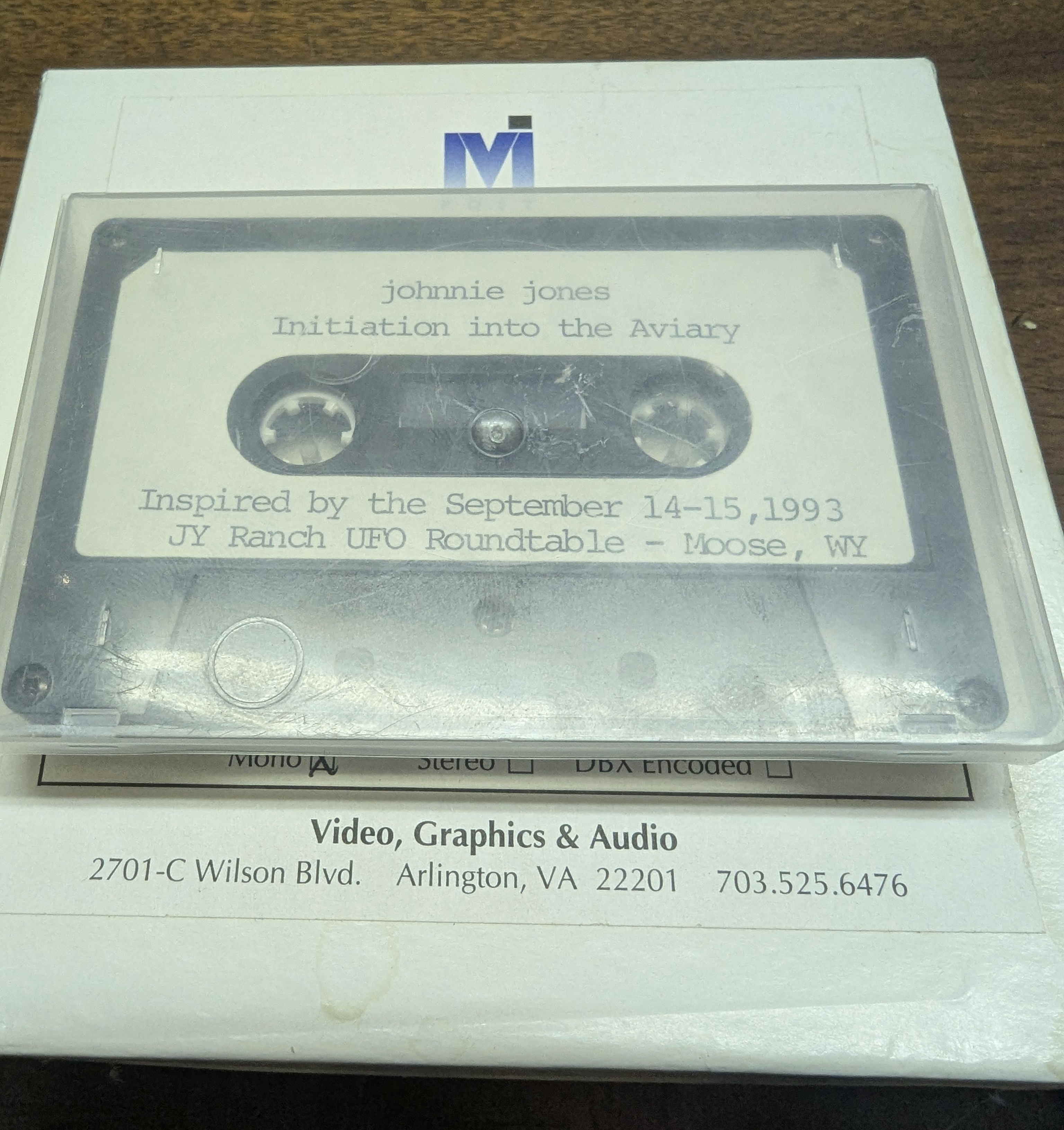 Aviary Initiation cassette for wife Johnnie Jones